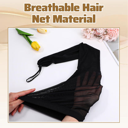 Roaming dreadlock cap sleep protection view demonstrating secure fit on hair bun