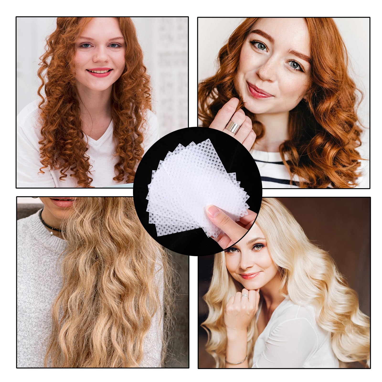 Demonstration of the water permeable mesh design on the professional hair curling papers.