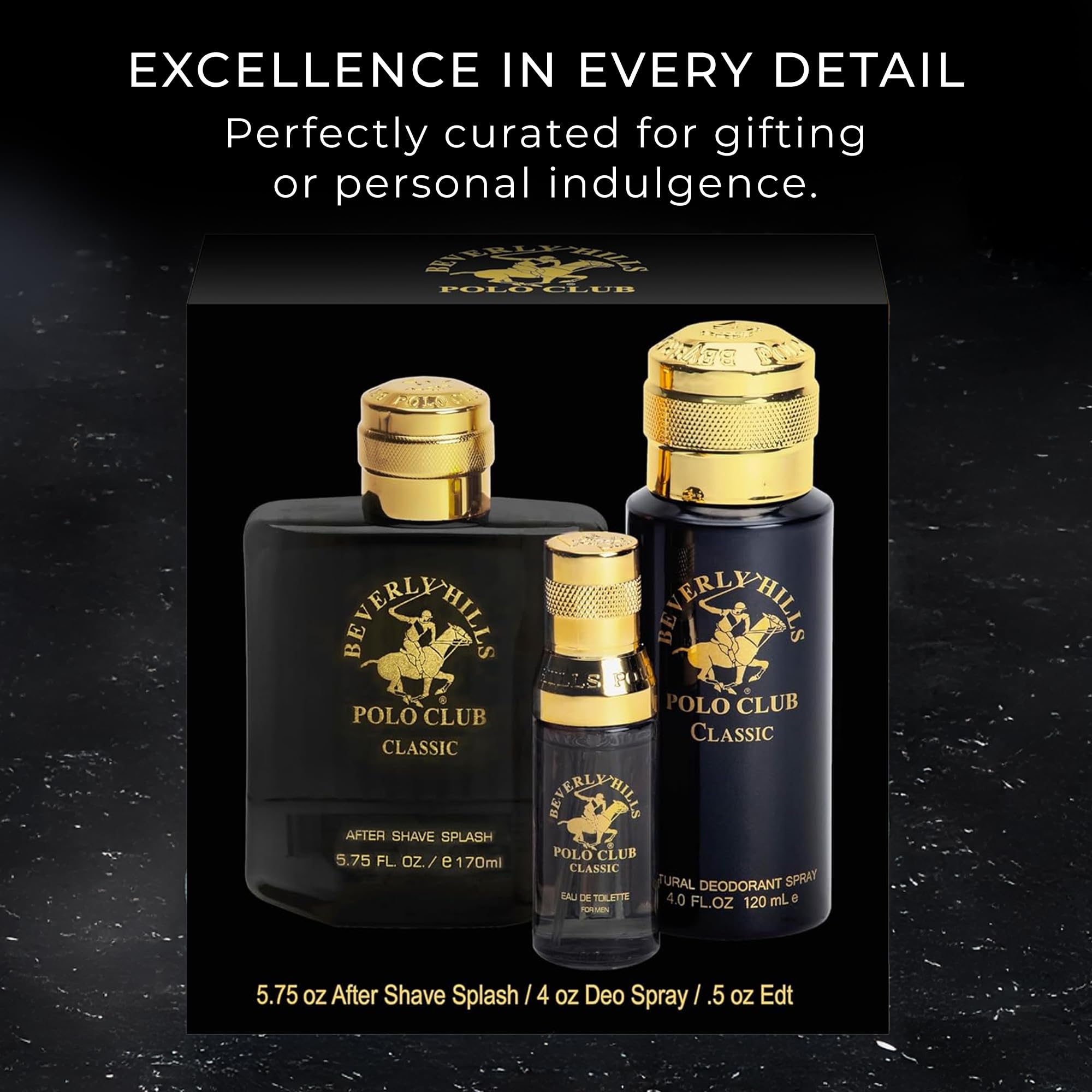 Close up of Beverly Hills Polo Club After Shave and Deodorant spray