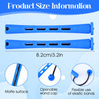 Close up of 0.35 inch blue perming rods with attached silicone bands
