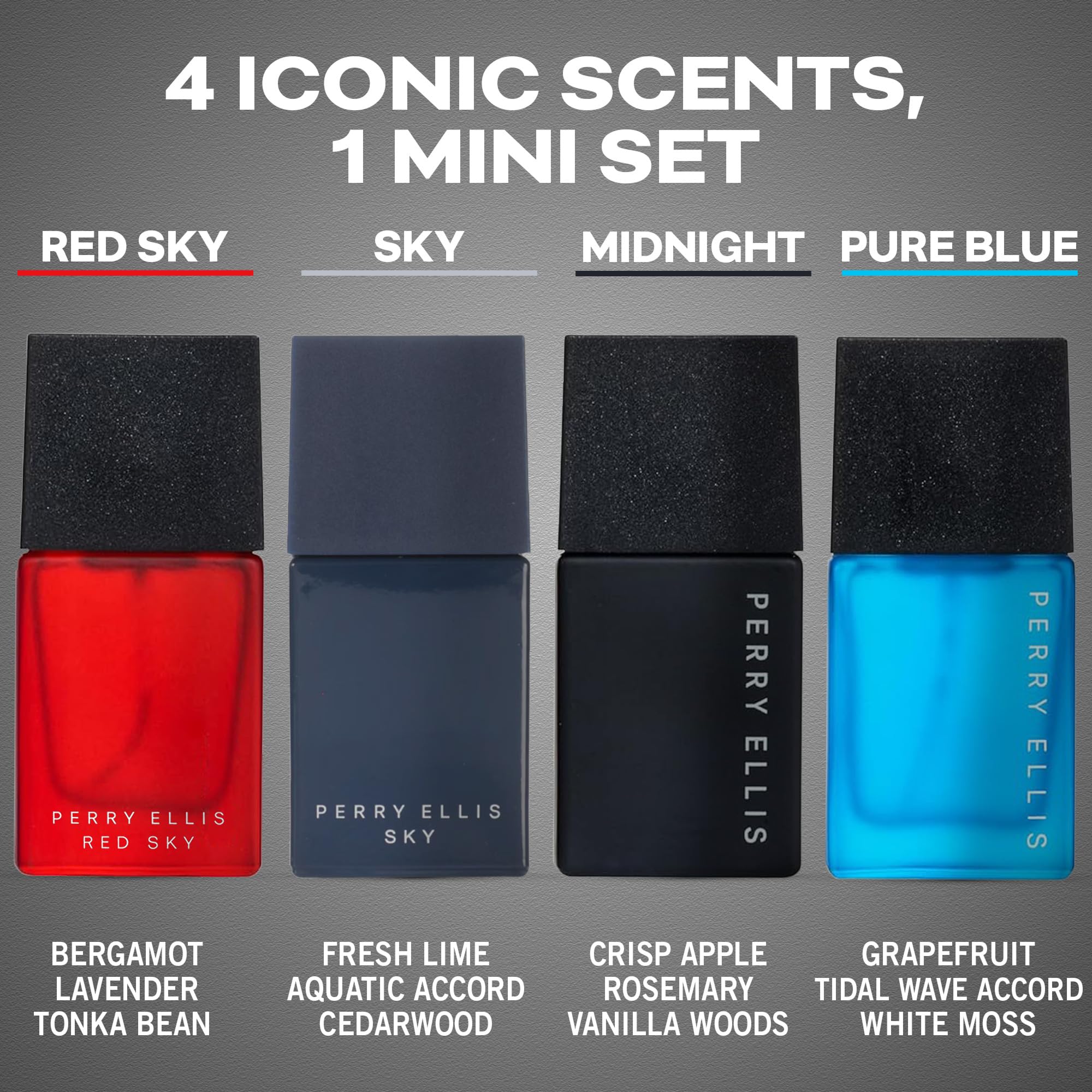 Close up of Perry Ellis Red Sky mini travel spray bottle.