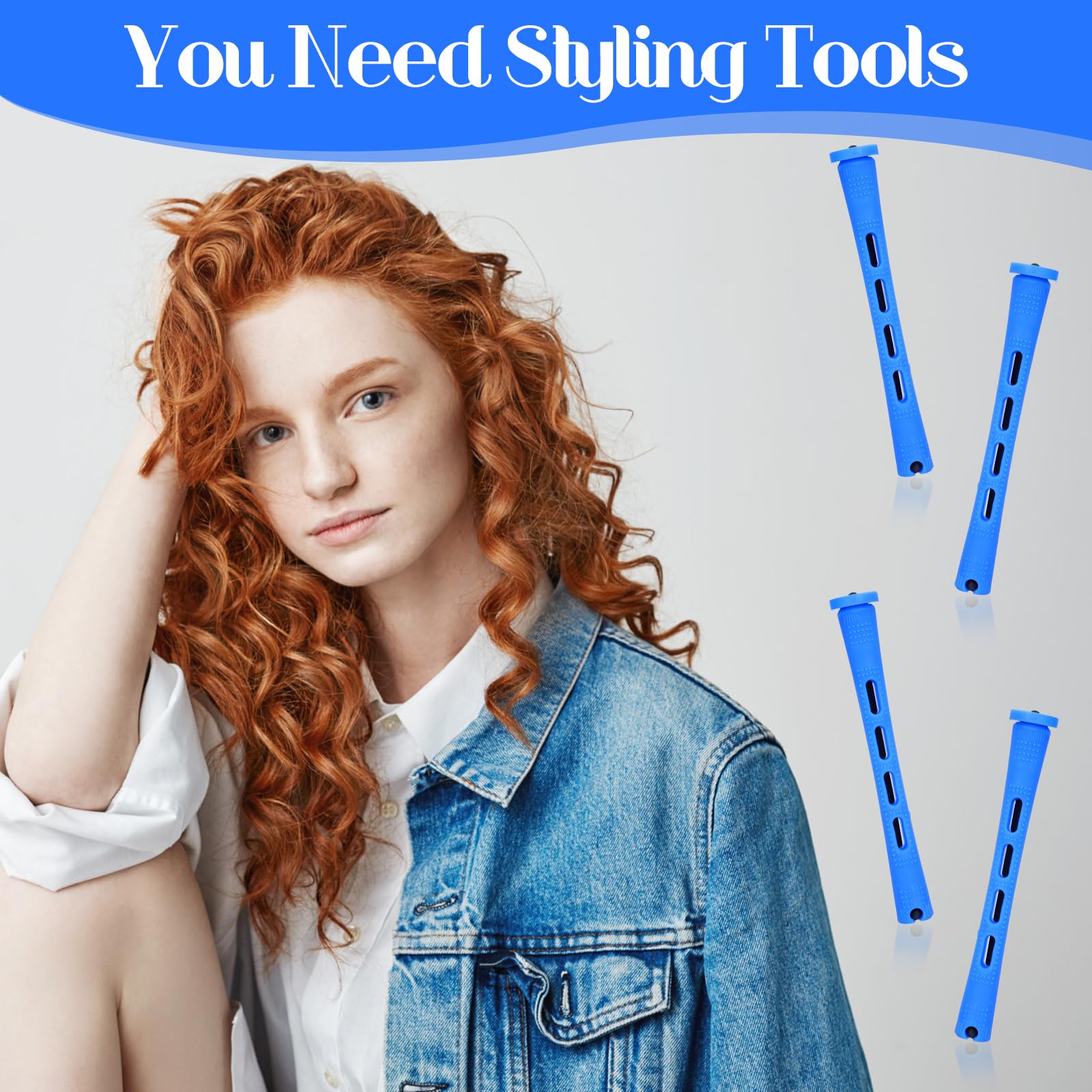 Forty pieces of imported heatless hair styling rods for texture definition