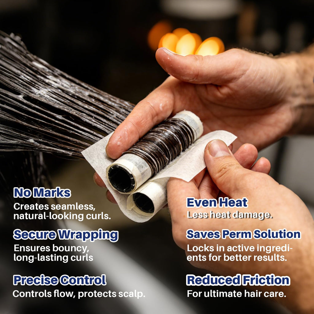Disposable heat resistant wrapping paper sheets for professional hair perms
