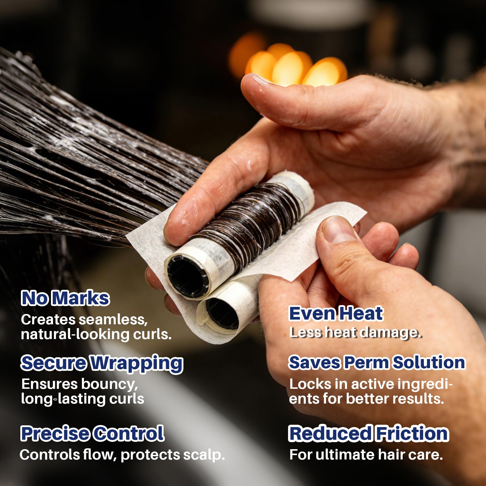 Disposable heat resistant wrapping paper sheets for professional hair perms