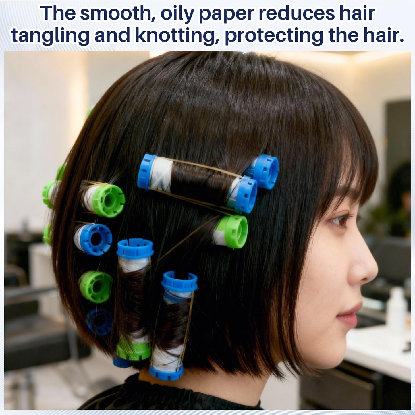 Mesh design hair wrapping paper showing thin permeable texture