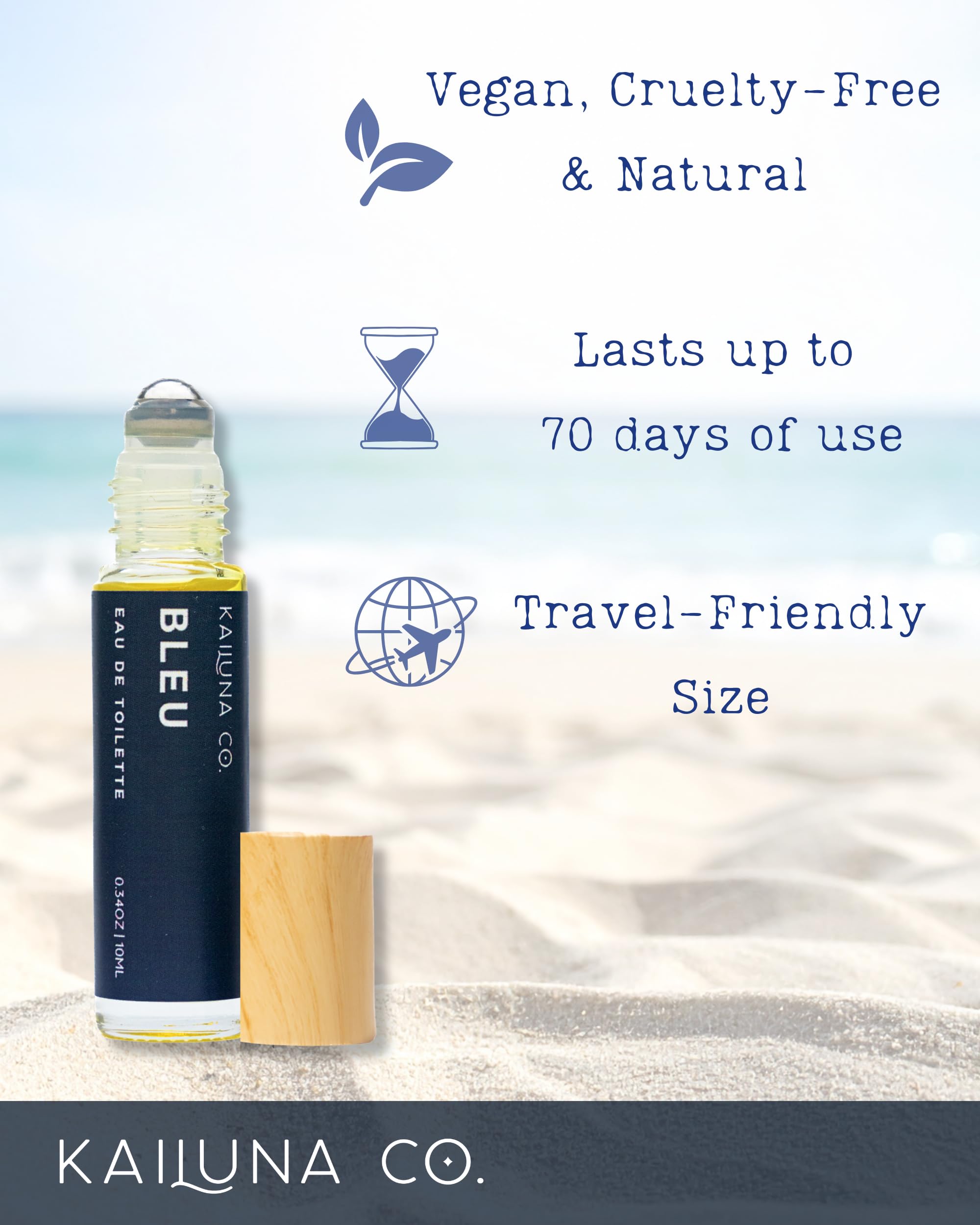 Close up of roll-on applicator for men's natural perfume