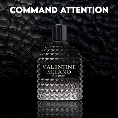 Close up of Valentine Milano perfume bottle from A Center