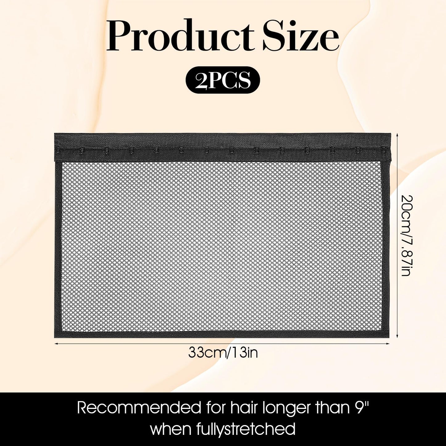 Packaging contents showing the 2 piece set of the black hair stretching tool.