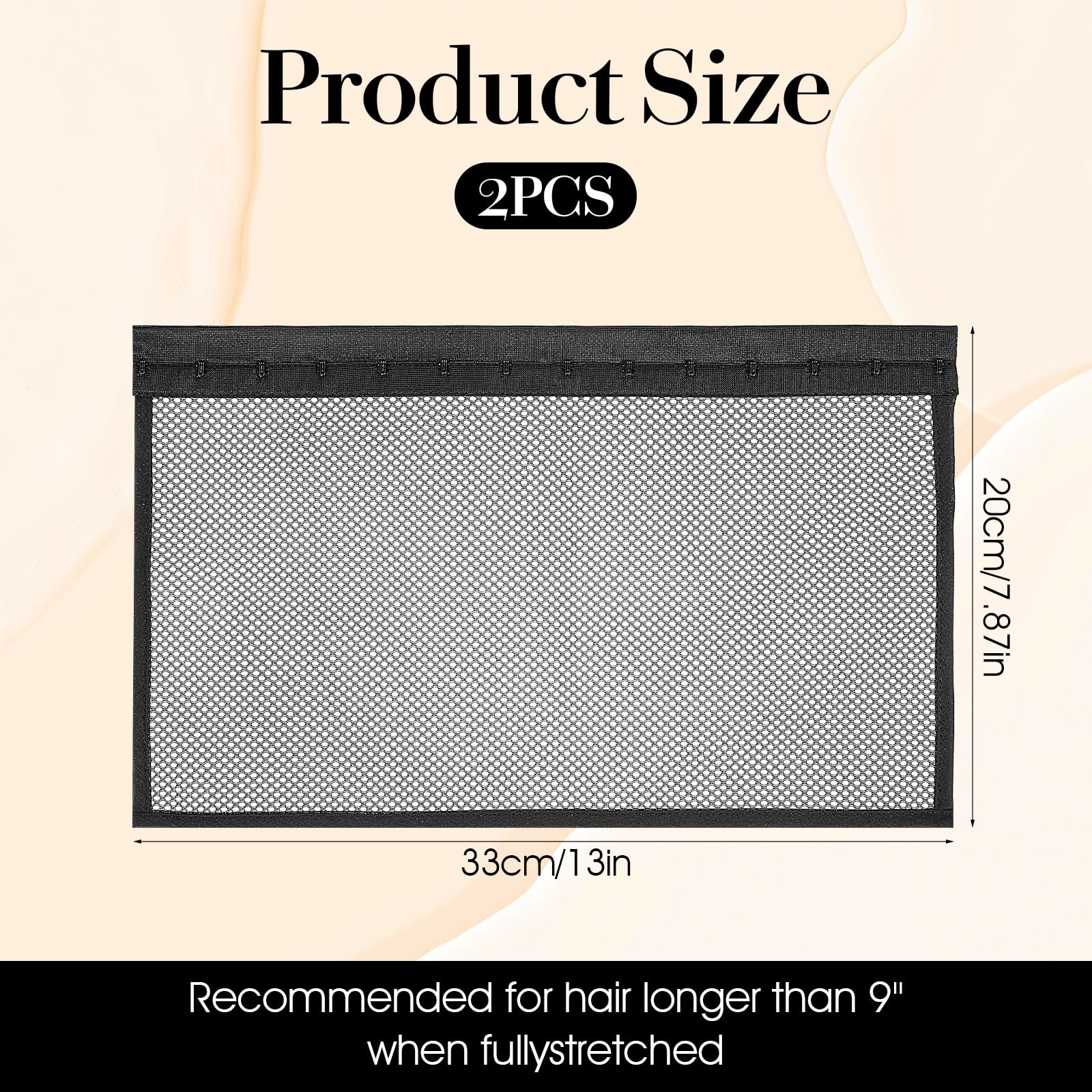 Packaging contents showing the 2 piece set of the black hair stretching tool.