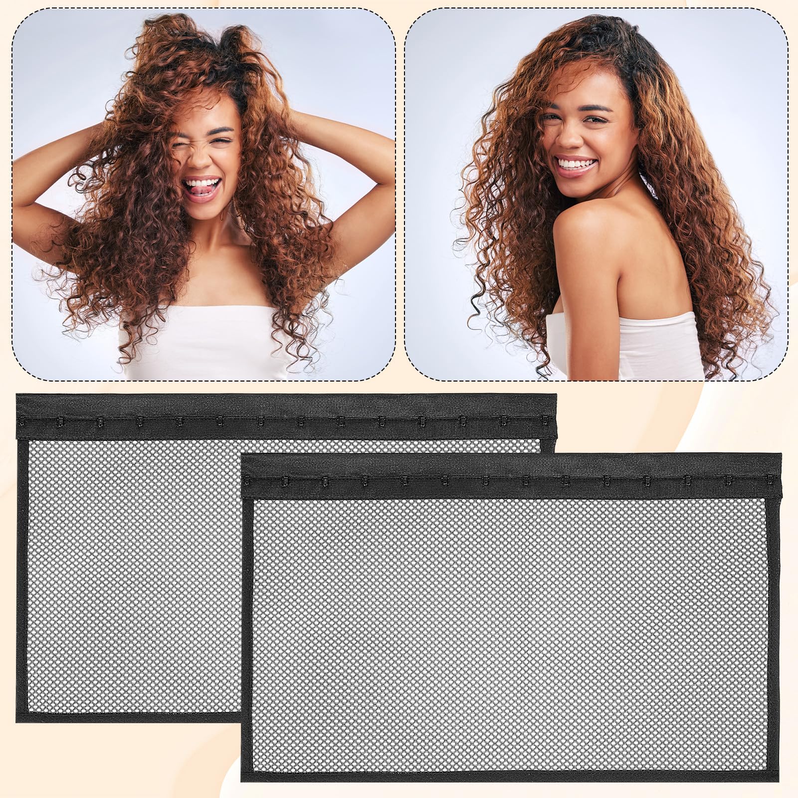 Texture detail of the heatless mesh wrap designed for Type 3 and Type 4 hair.