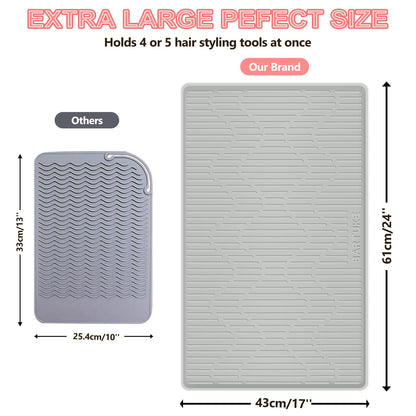 WRORUNER large silicone mat for curling iron and flat iron tool placement.
