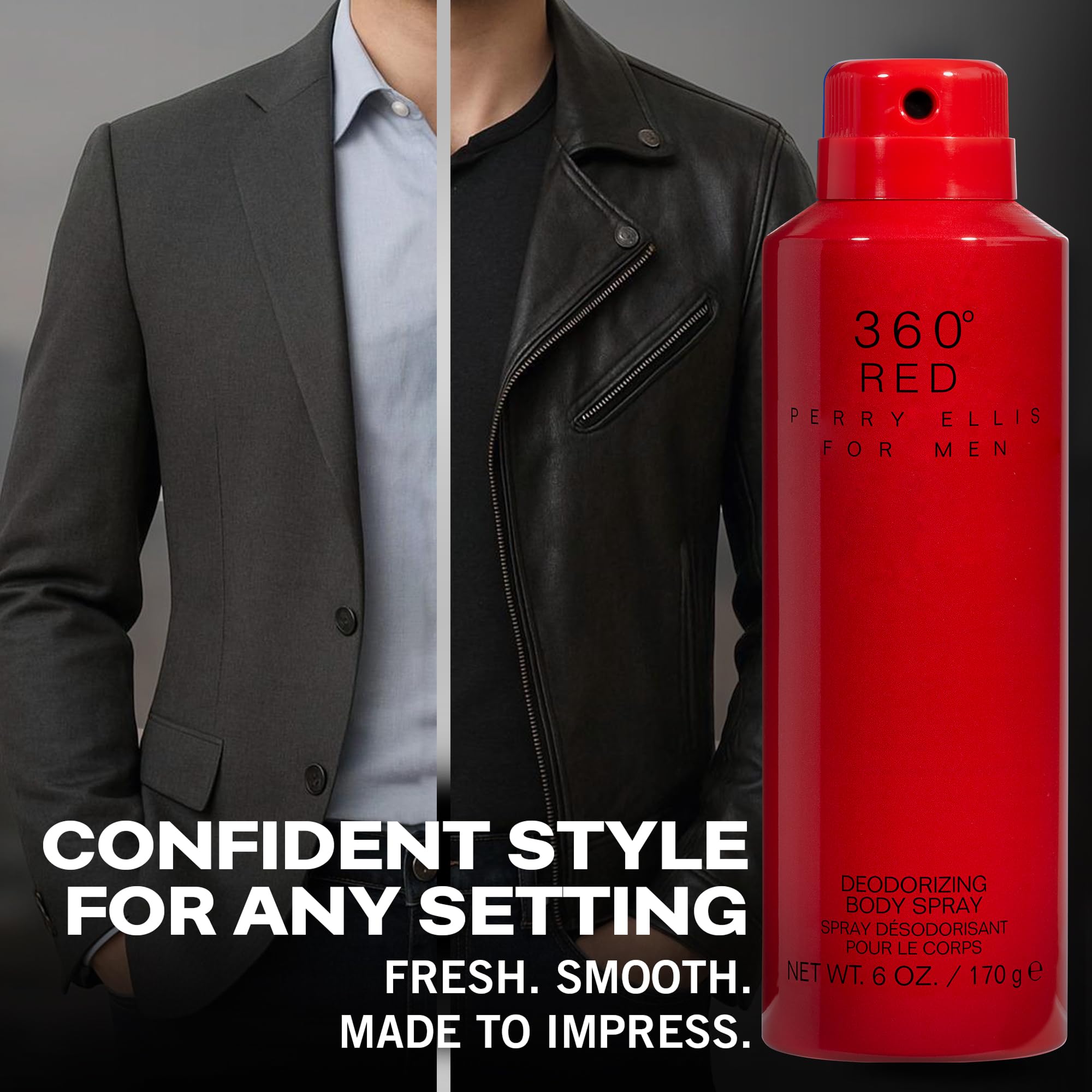 Perry Ellis 360 Red spicy citrus deodorant spray for men lifestyle shot