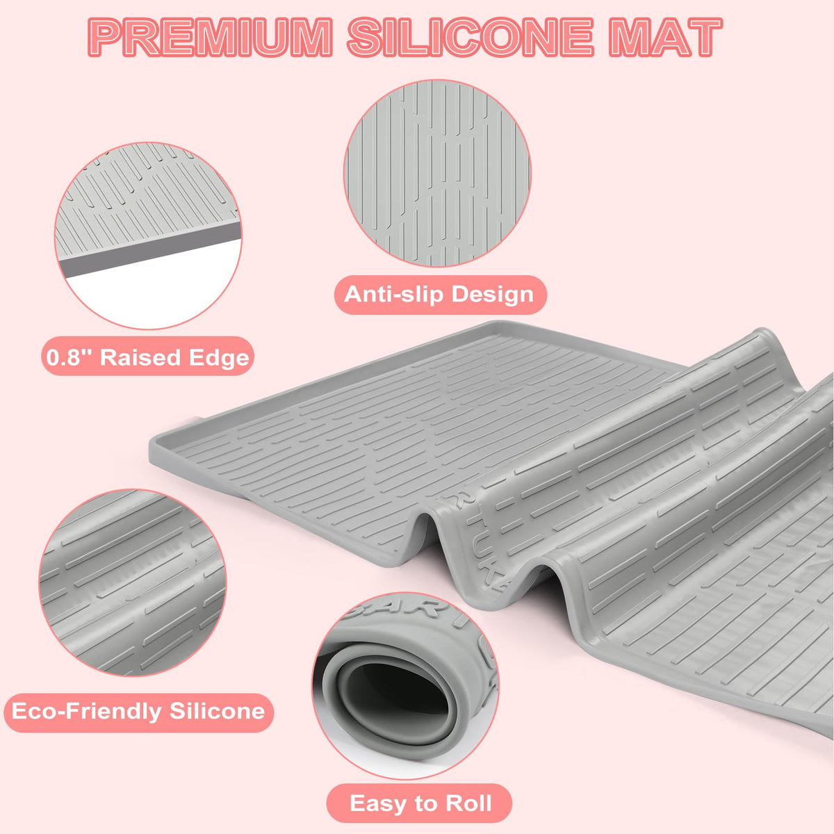 WRORUNER extra large premium silicone styling mat showing the textured grid pattern.