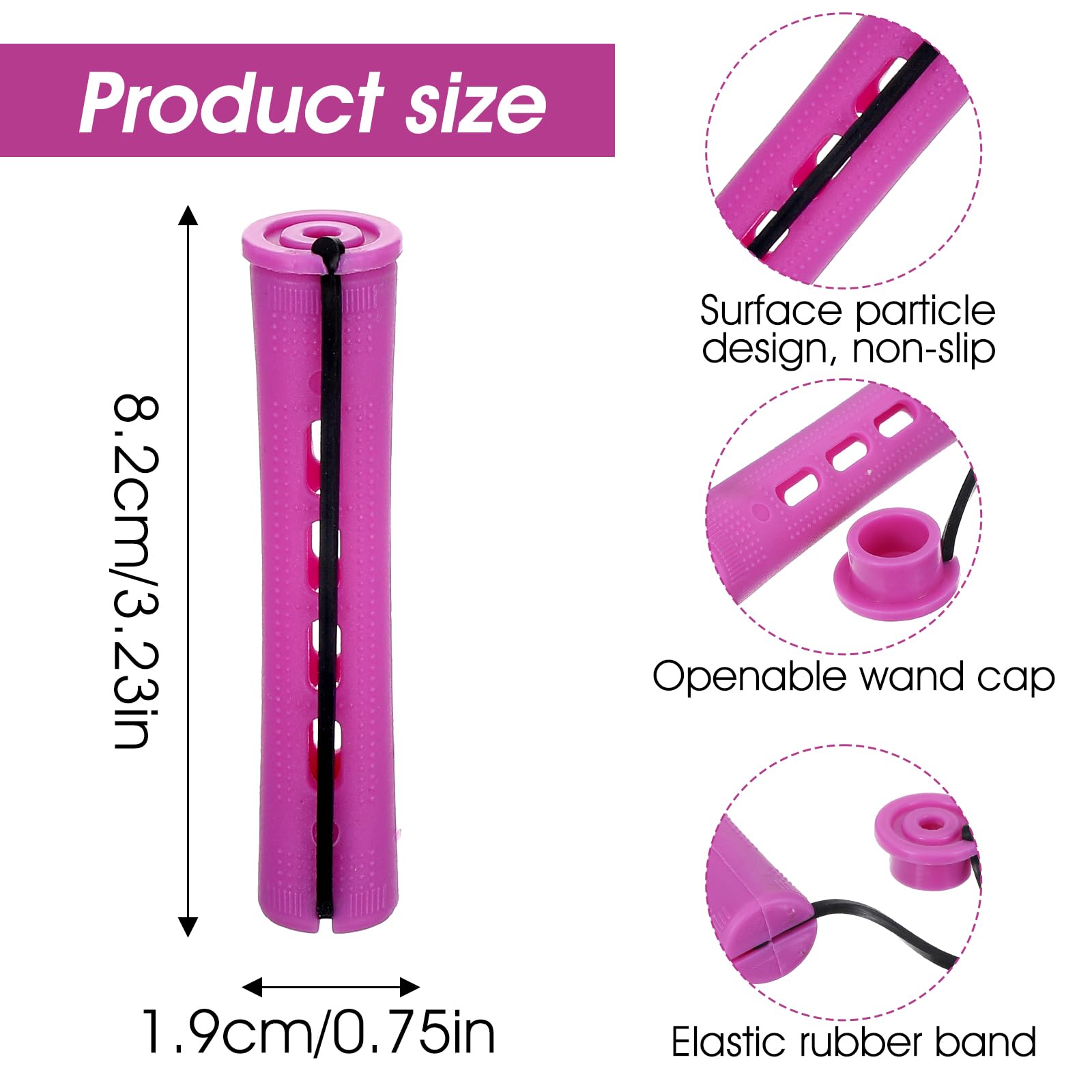 Classicseali heatless hair rollers with attached rubber bands and ventilation holes