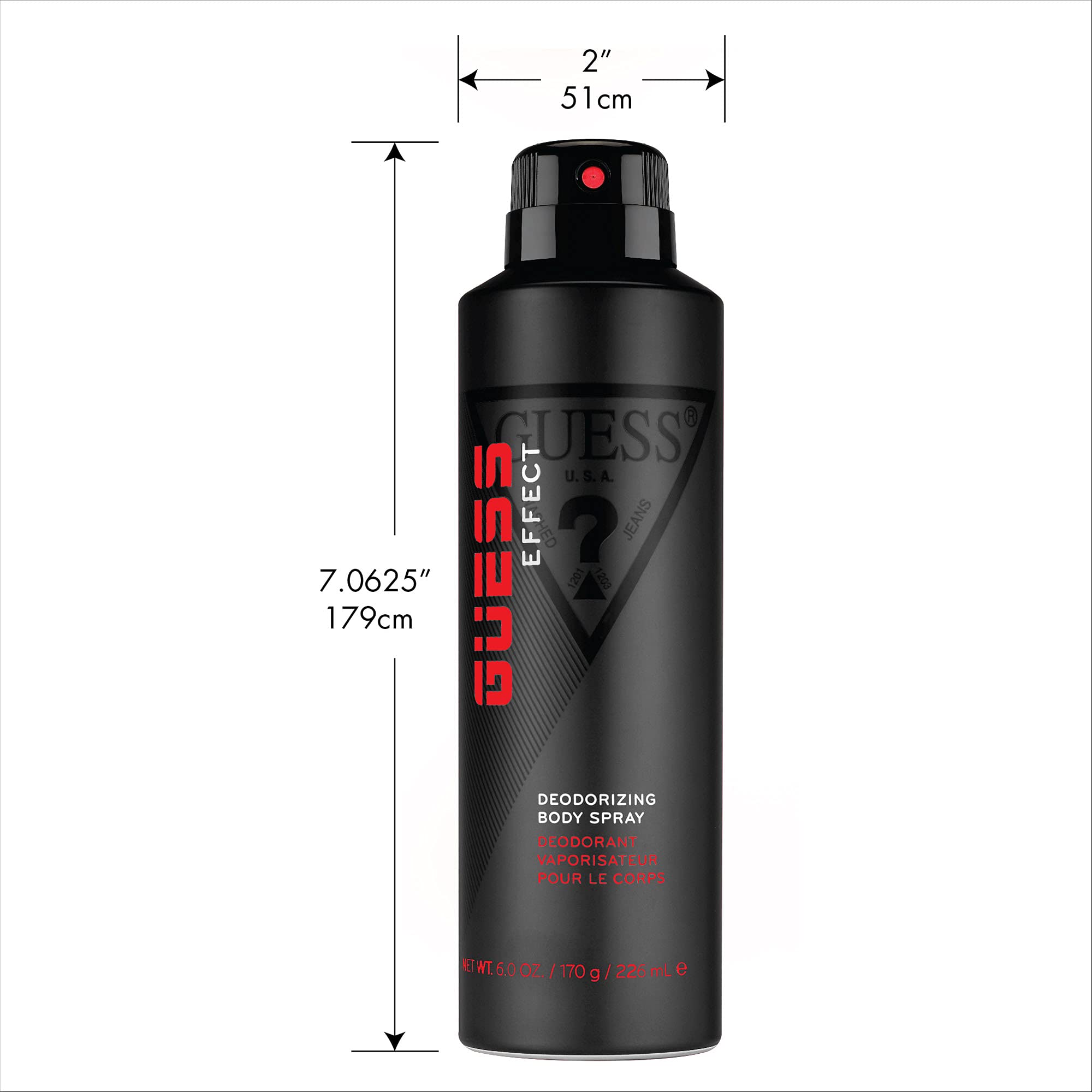 GUESS Effect woody aromatic deodorant spray ingredient side view