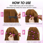 Medium sized purple plastic cold wave rods for styling natural coily hair