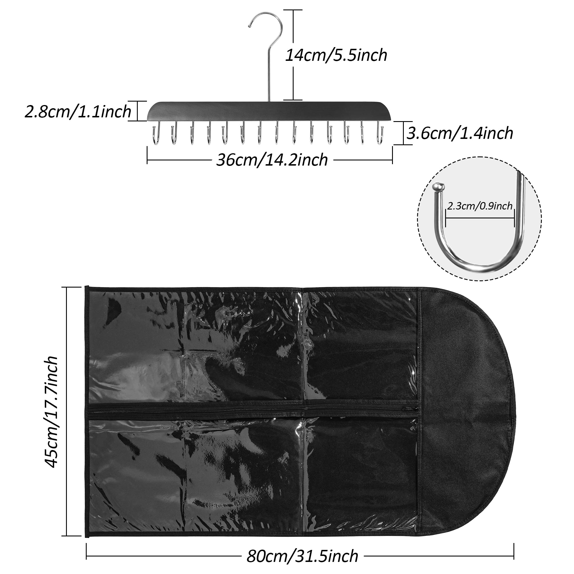 Three packs of hair extension holders stored inside transparent zippered dustproof bags.