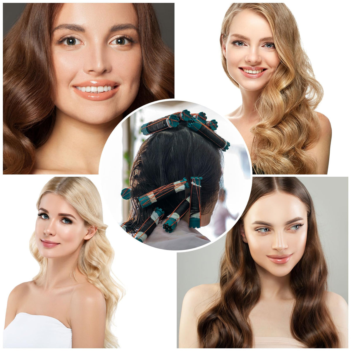 Tough water absorbent hair end wraps being applied to hair rollers