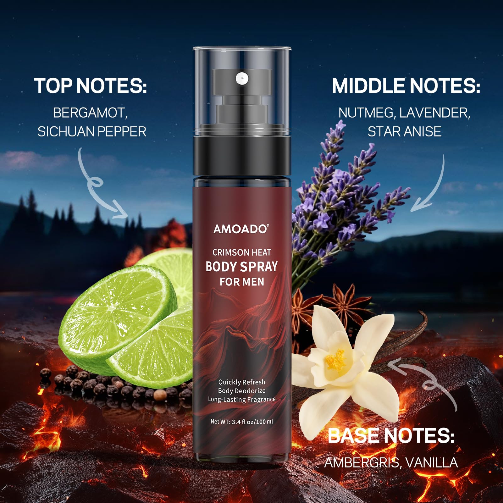 AMOADO aluminum free luxury cologne gift set packaging for him