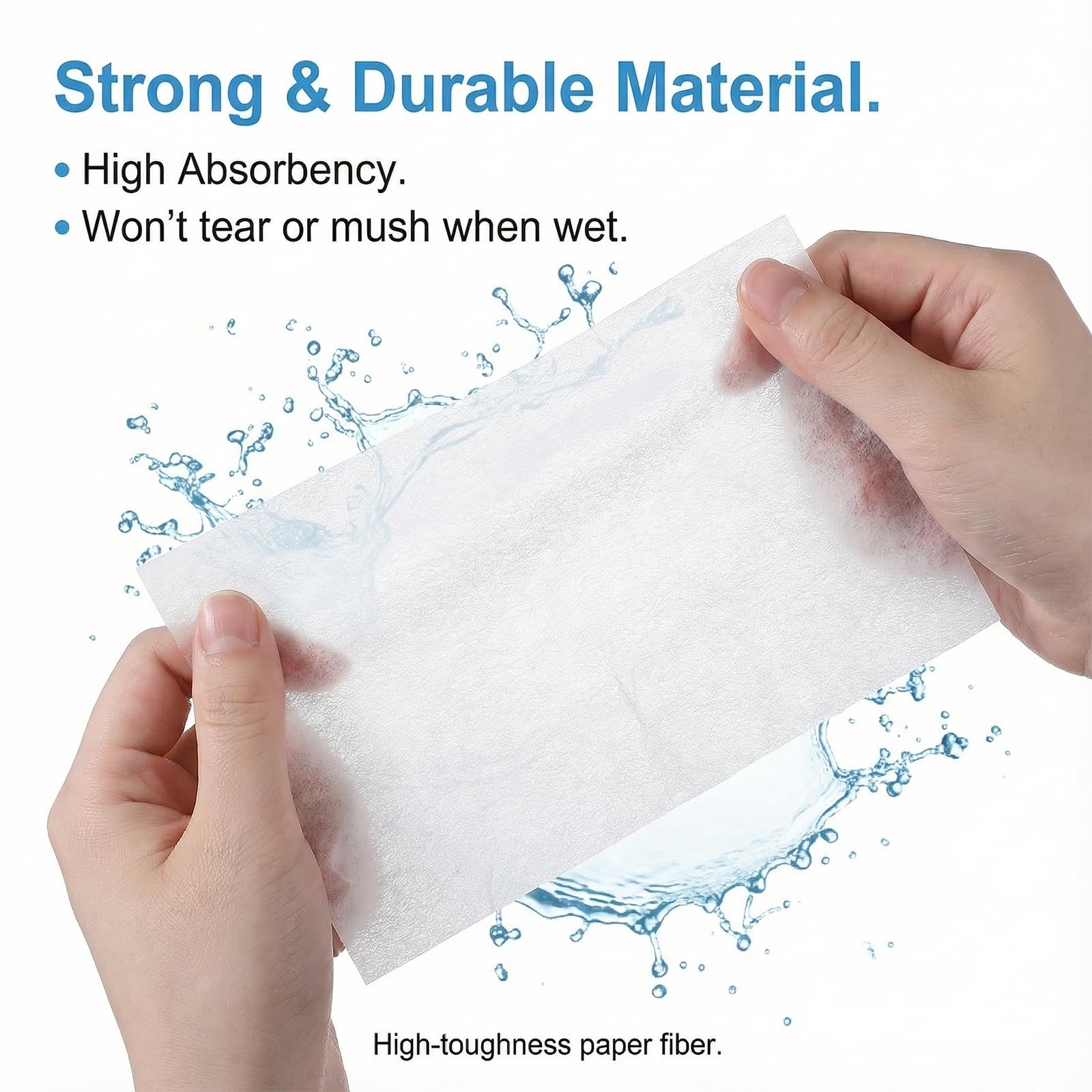 Close up of ultra thin absorbent perming paper for salon use