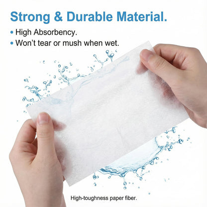 Close up of ultra thin absorbent perming paper for salon use