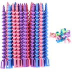 Close up of plastic perm wave curlers kit for custom long hair styling.