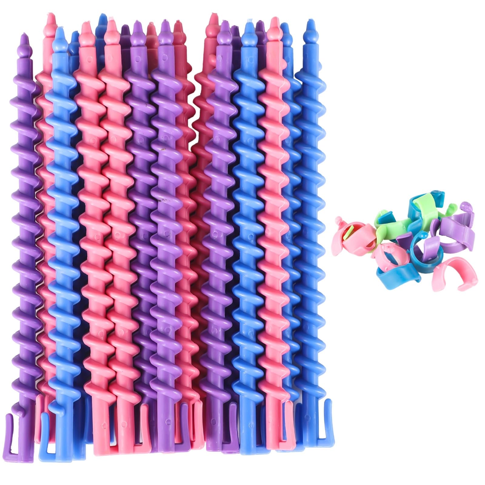 Close up of plastic perm wave curlers kit for custom long hair styling.