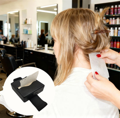 Secret Desire permanent hair curling accessories showing dimensions of the ABS storage container.