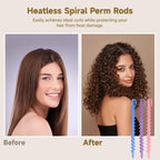 One hundred pieces of heatless spiral curling rods in random vibrant colors.