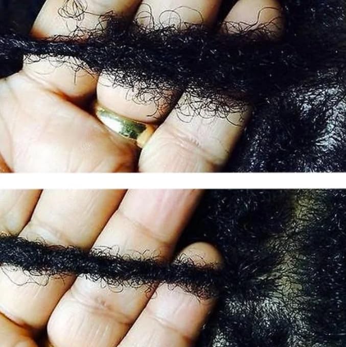 Lightweight polymer dreadlock re-tightening tool being held to demonstrate flexibility.