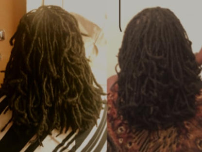 Side view of the non slip pain free interlocking device for micro to medium size loc roots.