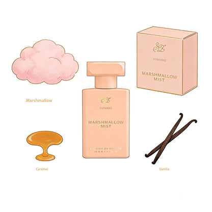 OUSHANG sweet gourmand vanilla perfume bottle on a clean background
