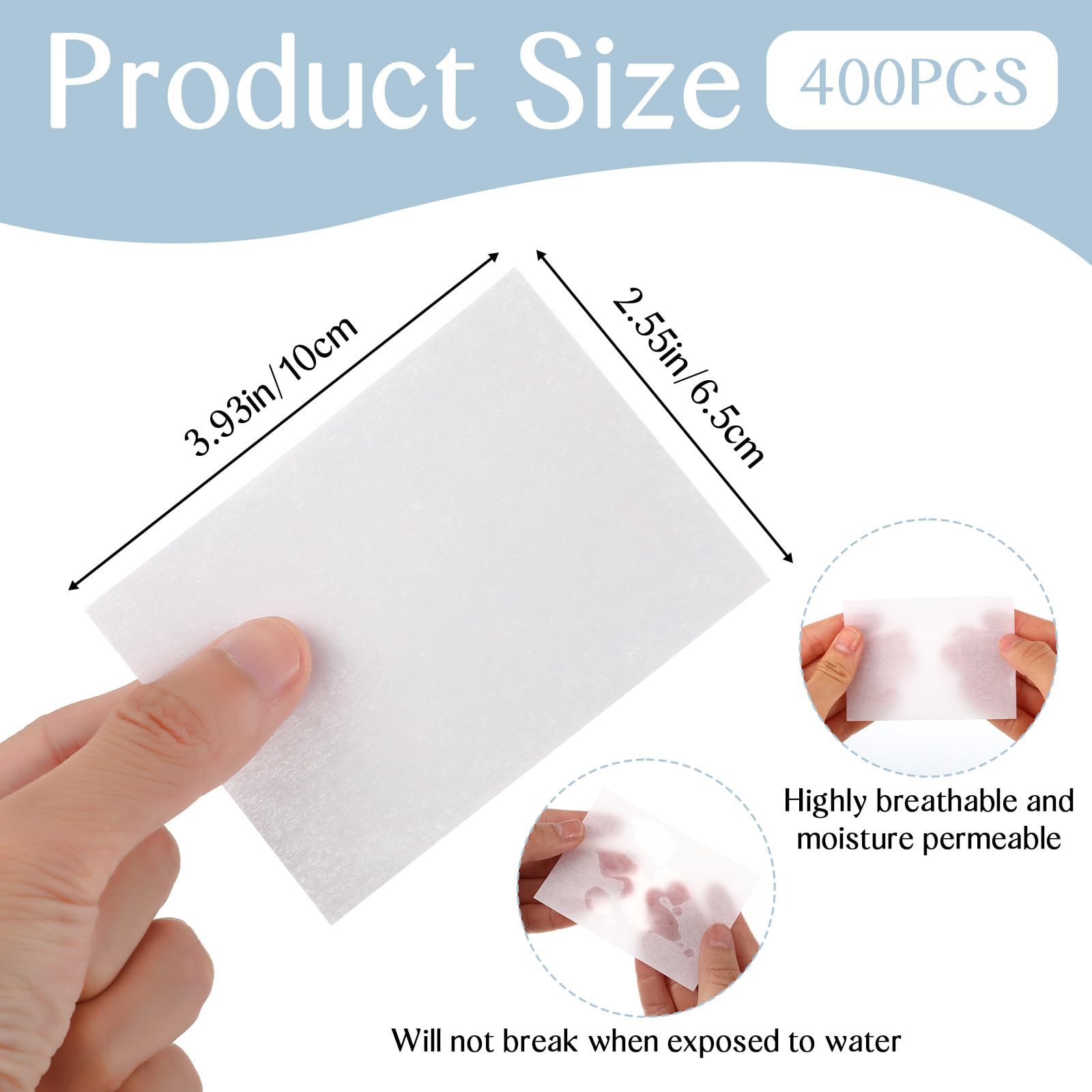 Close up look at the thickened texture of heat resistant hair perming paper sheets.
