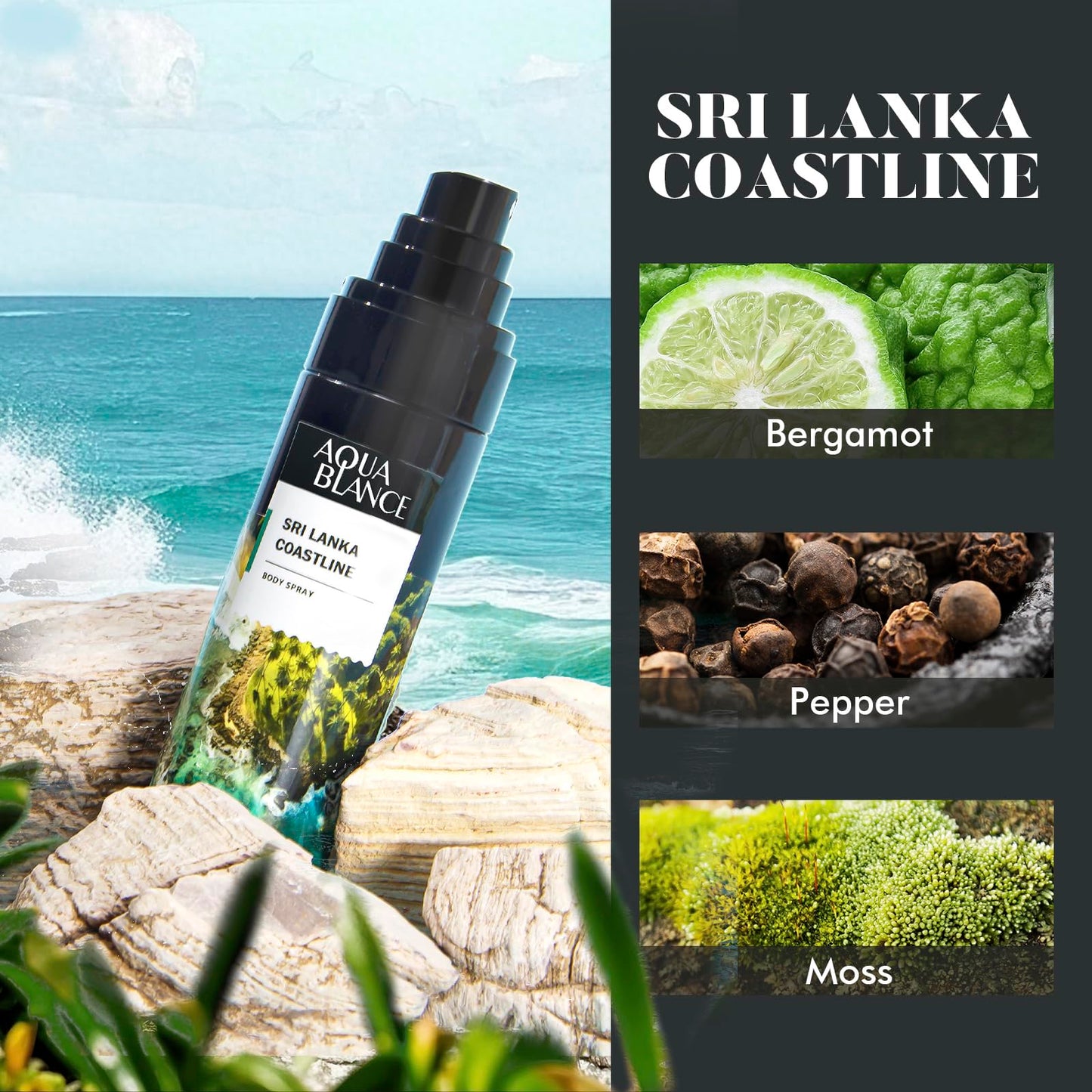 Aqua Blance Midnight Mask deodorizing fragrance mist bottle for men