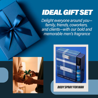 Trio of fresh masculine body mists showcasing the sleek and portable design for travel.