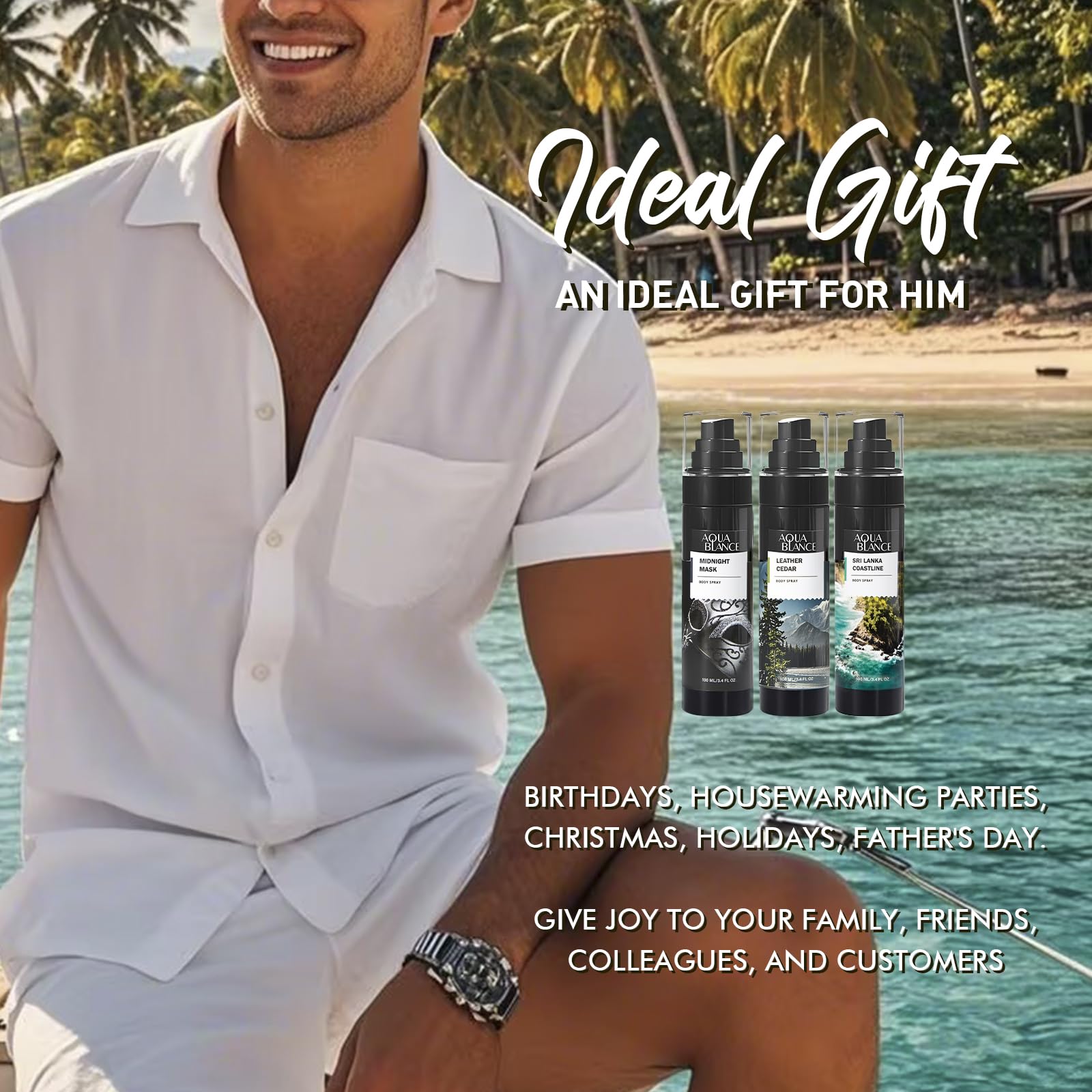 Aqua Blance imported grooming set for men lifestyle view on counter