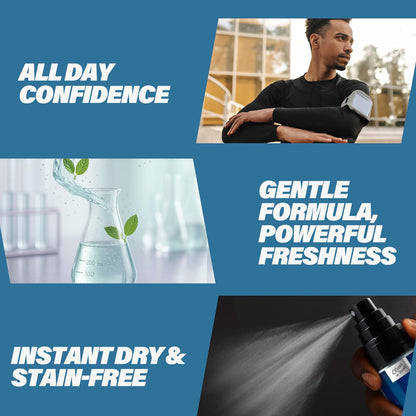 Premium clean fragrance collection for men featuring aromatic notes of lemon and musk.