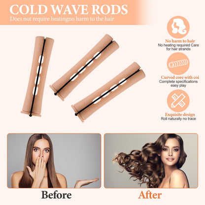 Ten pieces of short curlers for hairdressing and heat free cold wave perms