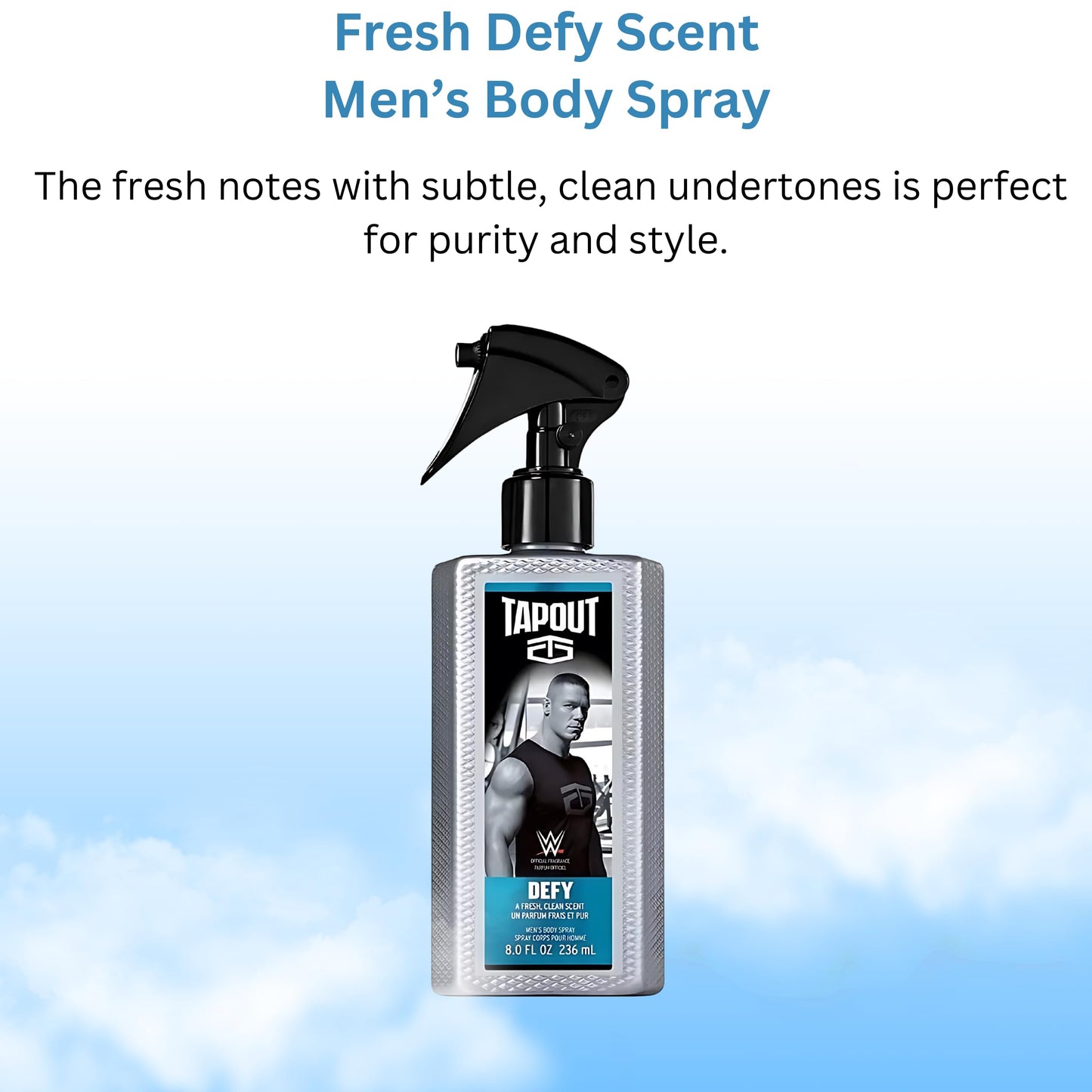 Back label of TapouT men fragrance collection detailing premium ingredients and instructions