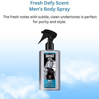 Back label of TapouT men fragrance collection detailing premium ingredients and instructions