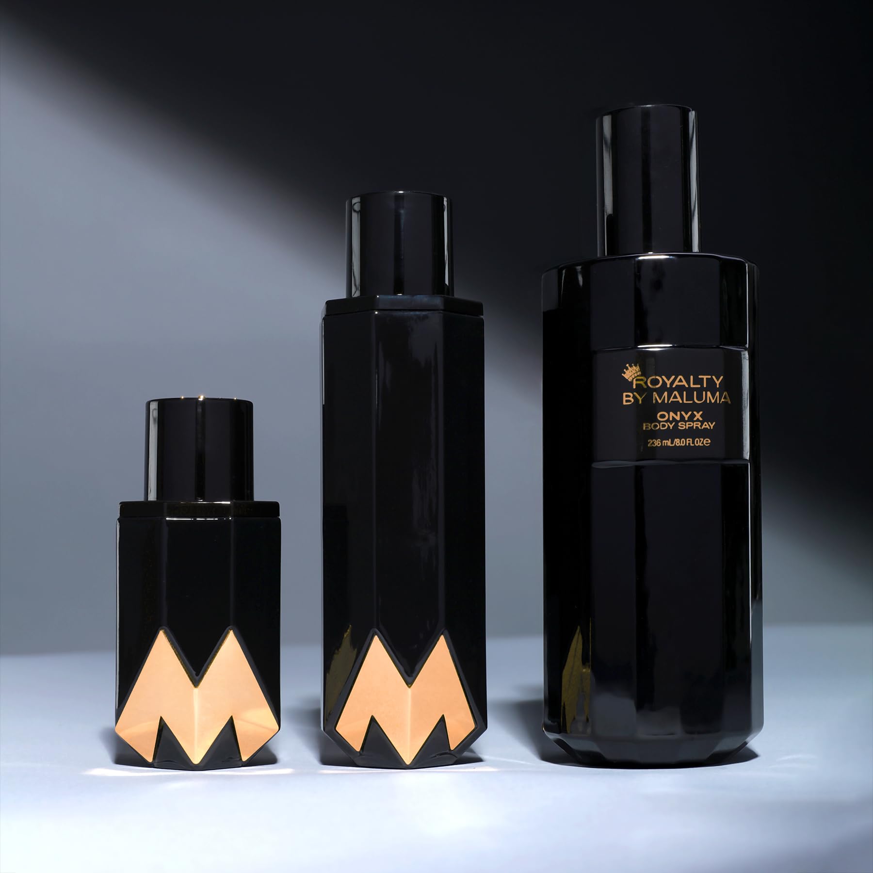 Royalty By Maluma Onyx container showing ingredients and usage directions