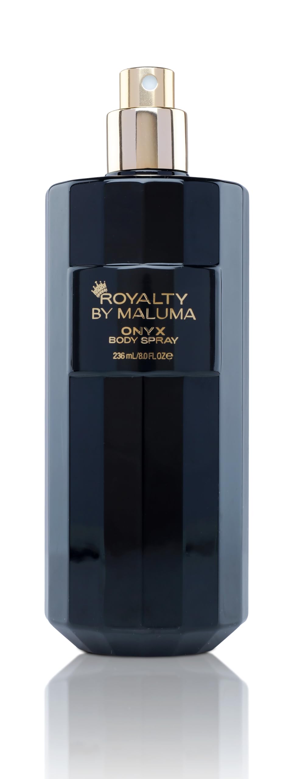 Black geometric spray bottle of Maluma Onyx perfume body spray