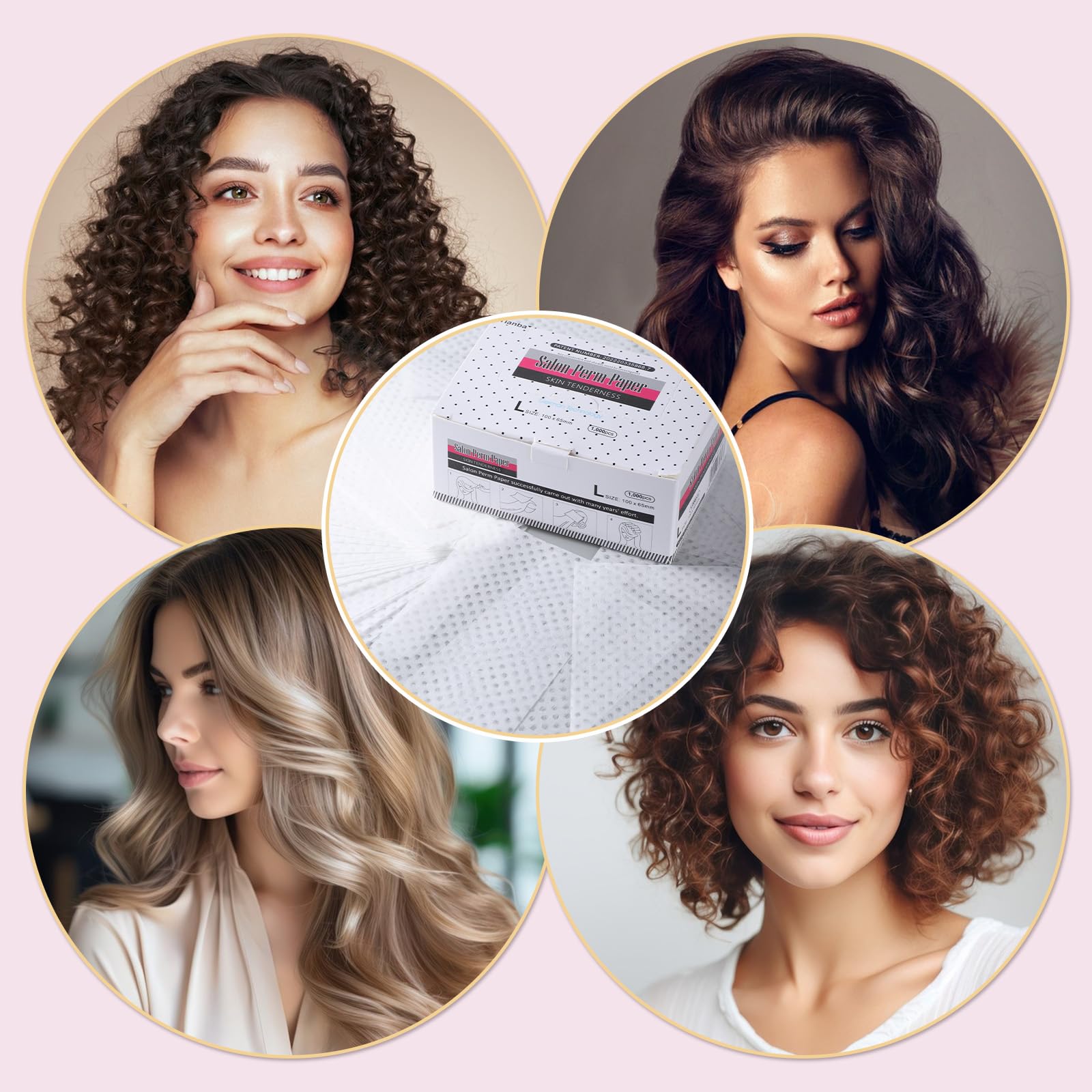 Desenda 1000 sheets hair styling accessories box display for beauty salons.