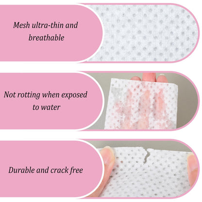 Desenda high absorbency disposable perm tissue showing exact dimensions for salon tools.