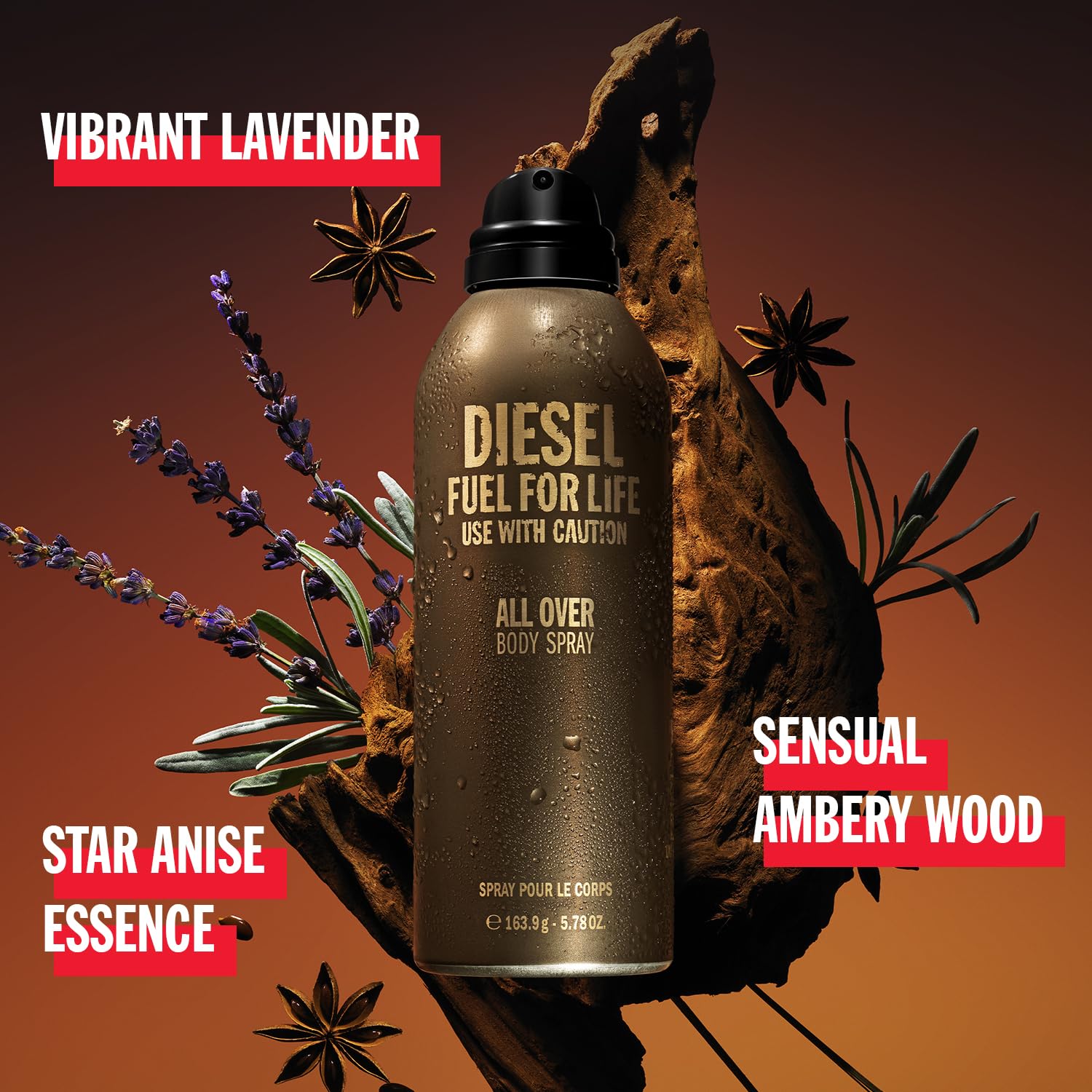 Diesel Fuel For Life male liquid deodorant bottle showing 200 Millilitres volume label