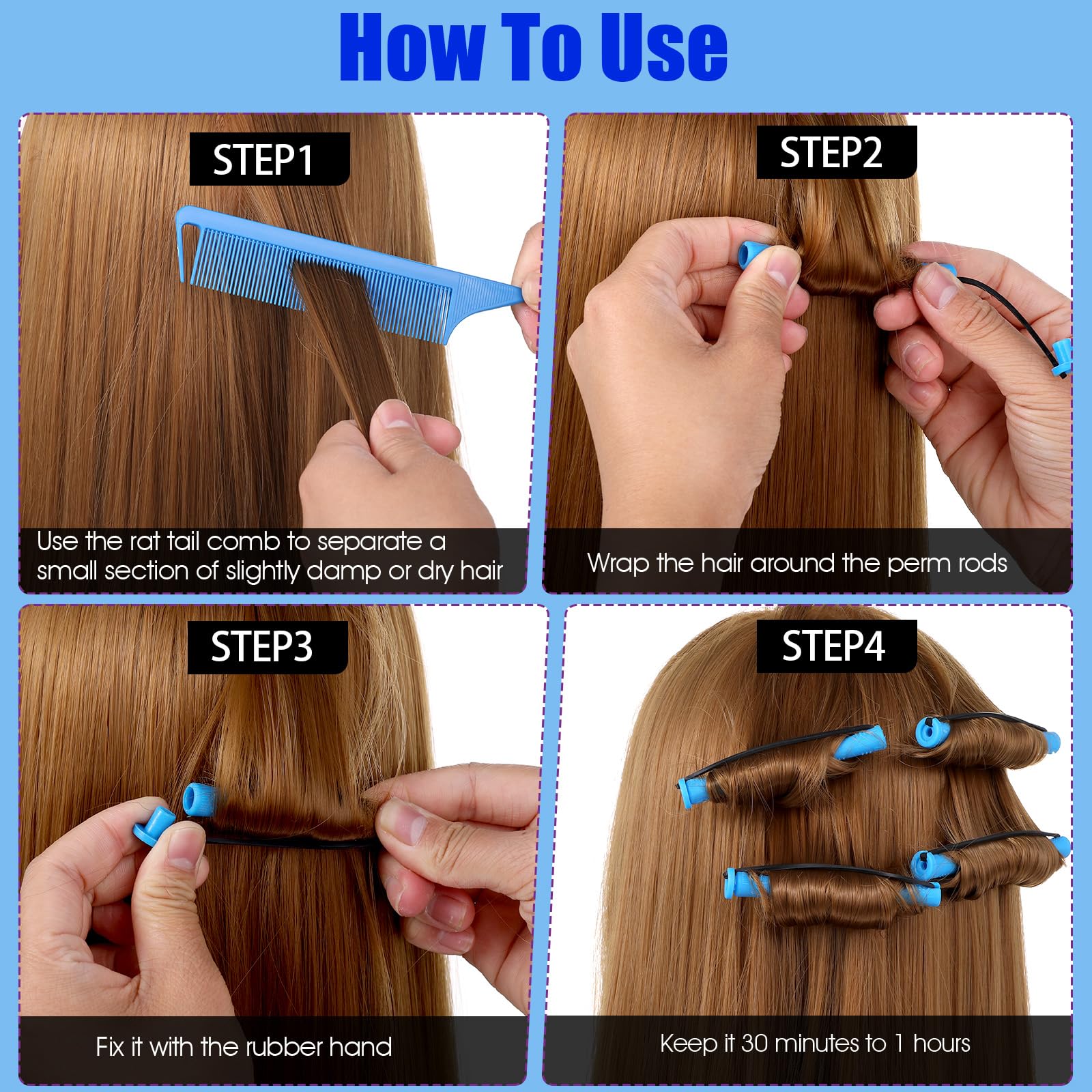 Bremorou DIY hairdressing rollers for short and long natural hair texture styling