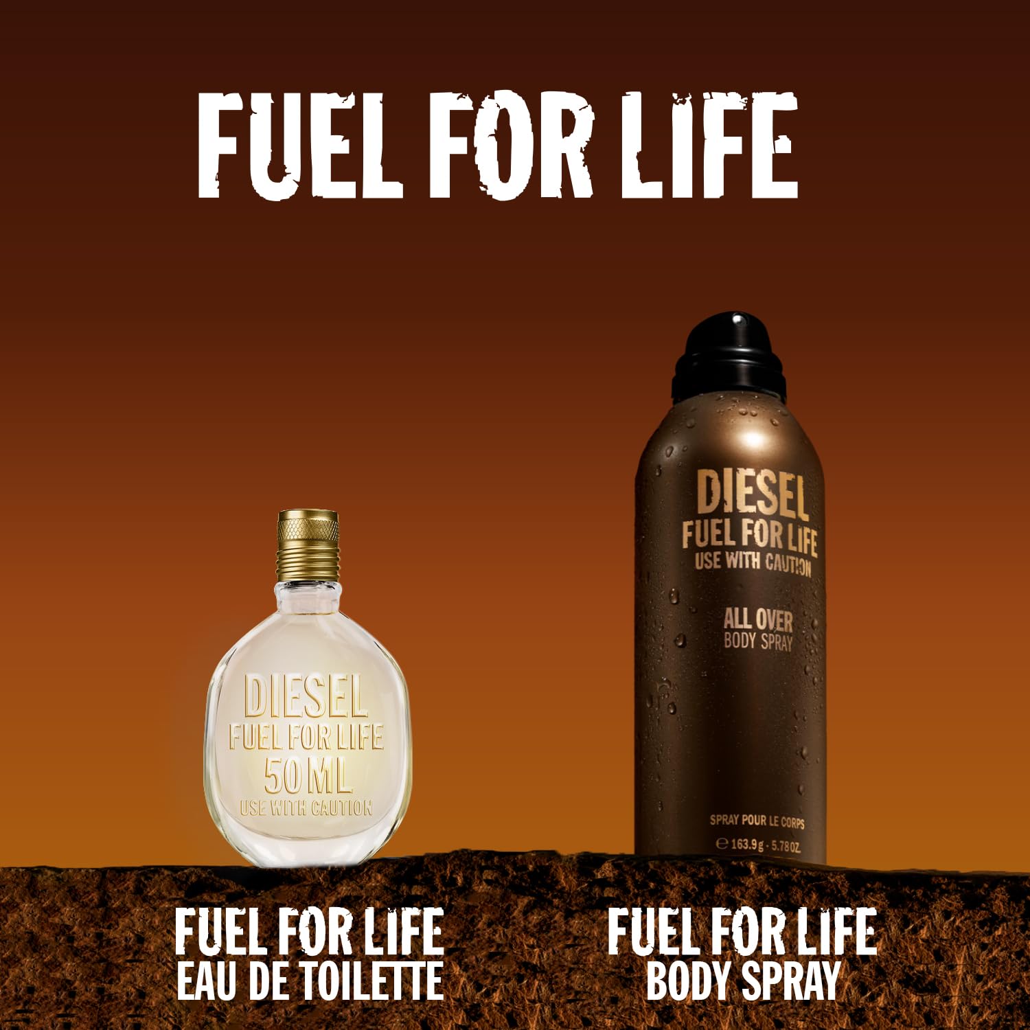 Diesel Fuel For Life premium USA personal care product for men back label close up
