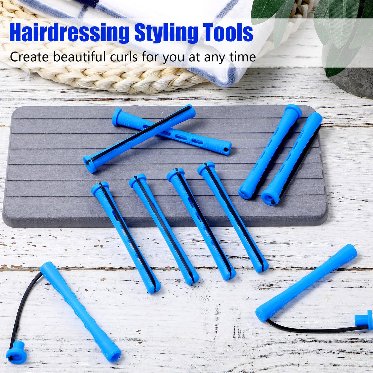 Durable ABS plastic cold wave rods kit for salon quality tight curls at home