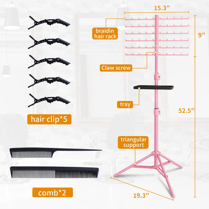 DUHARS hair separator stand adjusted to maximum height for standing braiders