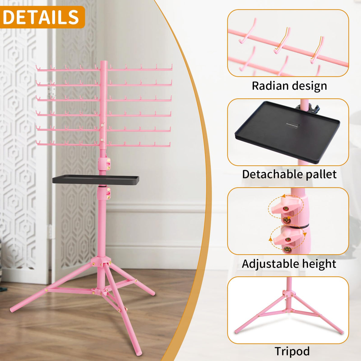 Double sided 120 peg braiding hair display stand with included styling combs